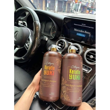 Gội xả colagen keratin YUKI 2.000ml - Siêu mềm mượt, kích mọc tóc, phục hồi tóc hư tổn, giảm giá 210.000đ