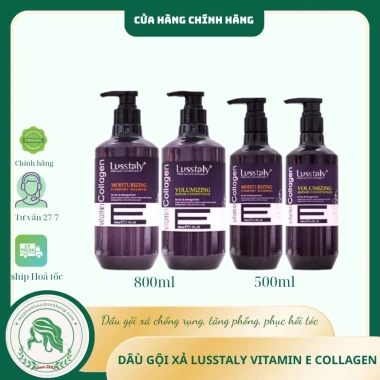 Gội xả Lusstaly Vitamin E Collagen 500ml-800ml Hàng Chính Hãng Giá ưu đãi 585k