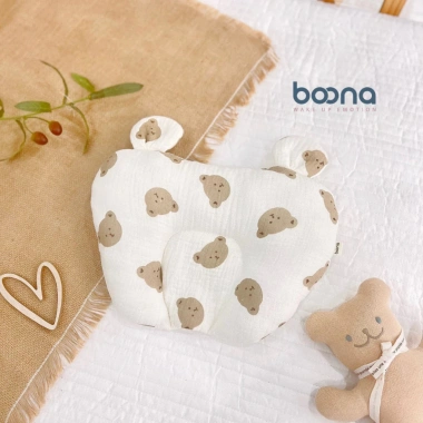 Gối Xô Muslin Boona Trái Tim Tai Gấu - Chống Méo Đầu Cho Bé Sơ Sinh, 56.000đ 3 Gối Xô Muslin Boona Trái Tim Tai Gấu - Chống Méo Đầu Cho Bé Sơ Sinh, 56.000đ 3