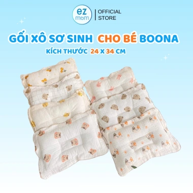 Gối Xô Sơ Sinh Boona Vải Muslin Cao Cấp, Chống Méo Đầu, Thoải Mái Giá 48.000 VND