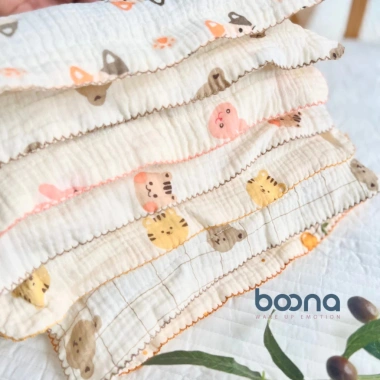 Gối Xô Sơ Sinh Boona Vải Muslin Cao Cấp, Chống Méo Đầu, Thoải Mái Giá 48.000 VND