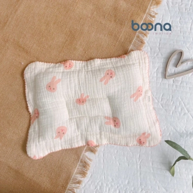 Gối Xô Sơ Sinh Boona Vải Muslin Cao Cấp, Chống Méo Đầu, Thoải Mái Giá 48.000 VND