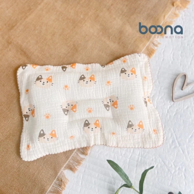 Gối Xô Sơ Sinh Boona Vải Muslin Cao Cấp, Chống Méo Đầu, Thoải Mái Giá 48.000 VND