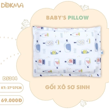 Gối Xô Sơ Sinh DOKMA kháng khuẩn, thấm hút mồ hôi DS344 + Gối Bông Lõm DS254 - 69.000₫