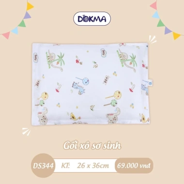 Gối Xô Sơ Sinh DOKMA kháng khuẩn, thấm hút mồ hôi DS344 + Gối Bông Lõm DS254 - 69.000₫