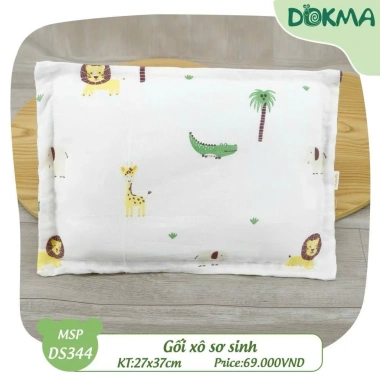 Gối Xô Sơ Sinh DOKMA kháng khuẩn, thấm hút mồ hôi DS344 + Gối Bông Lõm DS254 - 69.000₫