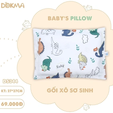 Gối Xô Sơ Sinh DOKMA kháng khuẩn, thấm hút mồ hôi DS344 + Gối Bông Lõm DS254 - 69.000₫