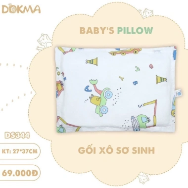Gối Xô Sơ Sinh DOKMA kháng khuẩn, thấm hút mồ hôi DS344 + Gối Bông Lõm DS254 - 69.000₫