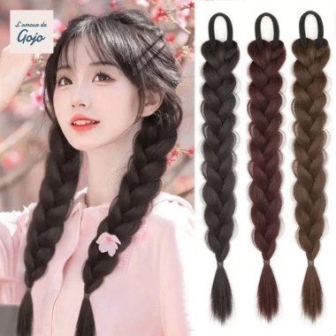 GOJO Bện Đuôi Ngựa Tự Nhiên Tổng Hợp Màu Nâu Ngọt Ngào - Giá 56.268₫ cho Bé Gái