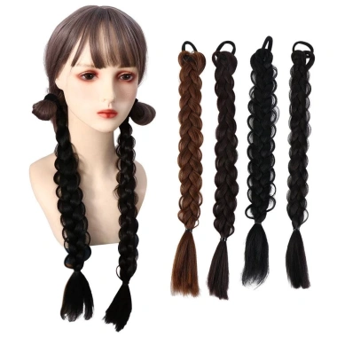 GOJO Bện Đuôi Ngựa Tự Nhiên Tổng Hợp Màu Nâu Ngọt Ngào - Giá 56.268₫ cho Bé Gái