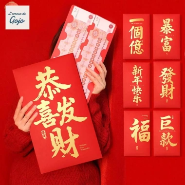 GOJO Phong Bì Đỏ Siêu Lớn - HongBao Truyền Thống Giấy Gói Màu Đỏ Phước Lành, Túi Lễ Sinh Nhật Giá 26.852 VND