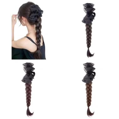 GOJO Twist Braid Tóc Giả Kẹp Nơ Đuôi Ngựa Cloud Bubble Cao Phụ Kiện Tóc Nữ 6