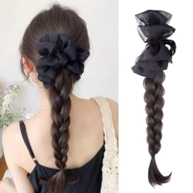 GOJO Twist Braid Tóc Giả Kẹp Nơ Đuôi Ngựa Cloud Bubble Cao Phụ Kiện Tóc Nữ 8