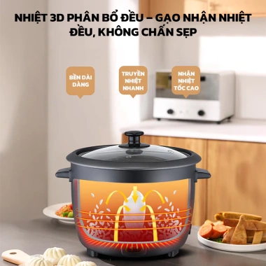 GOLDSTAR Nồi Cơm Điện Đa Năng Mini - Tỏa Nhiệt Đều, Nấu Nhanh, Giá 359.000đ 6