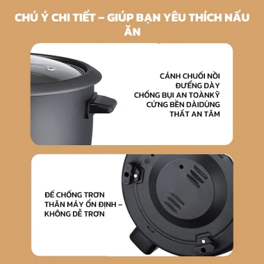 GOLDSTAR Nồi Cơm Điện Đa Năng Mini - Tỏa Nhiệt Đều, Nấu Nhanh, Giá 359.000đ 7