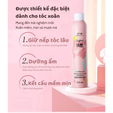Gôm mềm keo xịt giữ nếp tóc nữ 450ml - Bọt dày đặc micron, hòa tan, nhẹ, bảo vệ và nuôi dưỡng tóc - Giá ưu đãi 48.999 VND