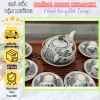 Gốm Sứ Bát Tràng Ấm chén Men rạn cổ Bộ Nhị Cảnh Sơn Thuỷ quai đồng - 313.927₫