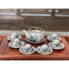 Gốm Sứ Bát Tràng Ấm chén Men rạn cổ Bộ Nhị Cảnh Sơn Thuỷ quai đồng - 313.927₫ 3