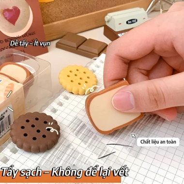 Gôm tẩy hình bánh quy đáng yêu - Tẩy sạch không vụn, đồ dùng học sinh, chỉ 11.000₫ 2
