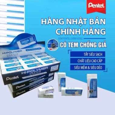 Gôm Tẩy Pentel Hi Polymer Chính Hãng ZEH03-ZEH20 - Giá chỉ 18.000₫ 2