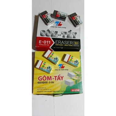 Gôm tẩy Thiên Long trắng đen - Siêu sạch, giảm giá 17% chỉ 12.500đ, giá gốc 15.125đ