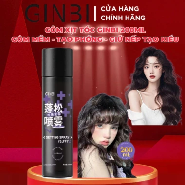 Gôm xịt tóc GINBI 200ml - Giữ nếp, tạo phồng tự nhiên, bồng bềnh - Giá 159.999đ