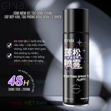 Gôm xịt tóc GINBI 200ml - Giữ nếp, tạo phồng tự nhiên, bồng bềnh - Giá 159.999đ
