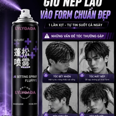 Gôm xịt tóc GINBI 200ml - Tạo phồng, giữ nếp mềm, bồng bềnh tự nhiên, chỉ 45.000đ 6 Gôm xịt tóc GINBI 200ml - Tạo phồng, giữ nếp mềm, bồng bềnh tự nhiên, chỉ 45.000đ 6