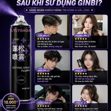 Gôm xịt tóc GINBI 200ml - Tạo phồng, giữ nếp mềm, bồng bềnh tự nhiên, chỉ 45.000đ 9 Gôm xịt tóc GINBI 200ml - Tạo phồng, giữ nếp mềm, bồng bềnh tự nhiên, chỉ 45.000đ 9