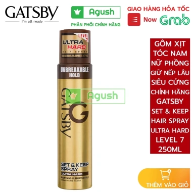 Gôm xịt tóc nam nữ Gatsby Ultra Hard 250ml - Giữ nếp lâu, siêu cứng, phồng bóng, chính hãng Nhật Bản, giá rẻ 215k Gôm xịt tóc nam nữ Gatsby Ultra Hard 250ml - Giữ nếp lâu, siêu cứng, phồng bóng, chính hãng Nhật Bản, giá rẻ 215k