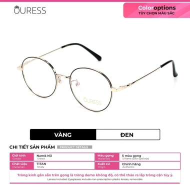 Gọng kính cận 9.055 titan OURESS nam nữ – Siêu nhẹ, siêu bền, giá chỉ 404.100₫