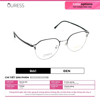 Gọng kính cận 9.630 titan OURESS siêu nhẹ, bền, thời trang nam nữ, giá 404.100₫