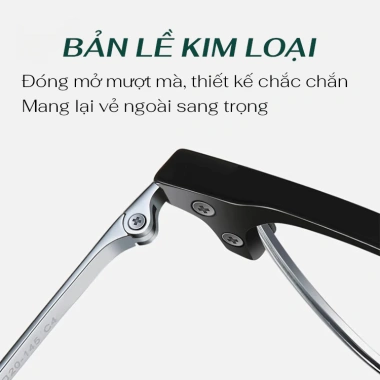 Gọng Kính HUNO 2.025 K68 Nam Nữ - Kim loại vuông thời trang, chống ánh sáng xanh 6