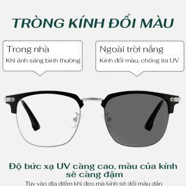 Gọng Kính HUNO 2.025 K68 Nam Nữ - Kim loại vuông thời trang, chống ánh sáng xanh 8