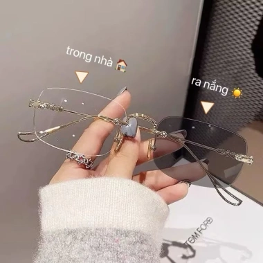 Gọng kính không viền đổi màu khi nắng - Chống UV 400, Giá chỉ 108.000đ 2