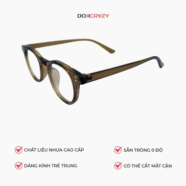 Gọng kính mắt tròn DOKCRAZY LECO nhựa sinh học cao cấp - dáng Hàn Quốc, chống ánh sáng xanh UV400, giá 298.999đ