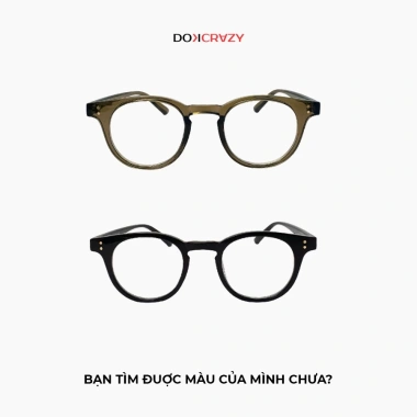 Gọng kính mắt tròn DOKCRAZY LECO nhựa sinh học cao cấp - dáng Hàn Quốc, chống ánh sáng xanh UV400, giá 298.999đ