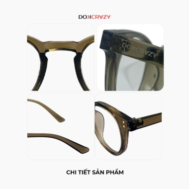 Gọng kính mắt tròn DOKCRAZY LECO nhựa sinh học cao cấp - dáng Hàn Quốc, chống ánh sáng xanh UV400, giá 298.999đ
