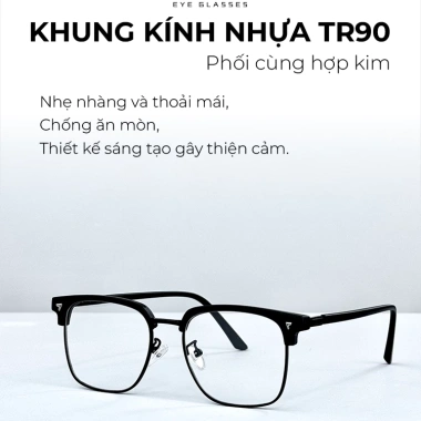 Gọng kính nam nữ LORIE kim loại đen nhám cao cấp – Thanh lịch, chống ánh sáng xanh, giá 209.000 VNĐ