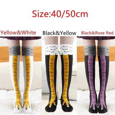 GONOVO Đôi Tất Chân Cao Qua Gối In Hình Chân Gà 3D Ngộ Nghĩnh - Giá Ưu Đãi, Siêu Đáng Yêu