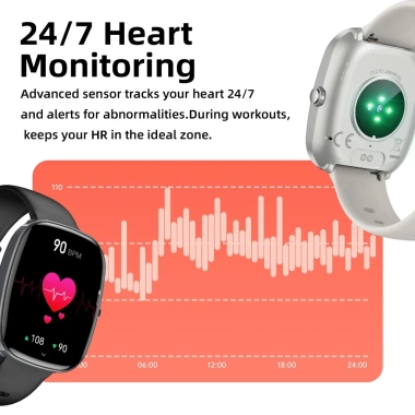 Goojodoq Đồng Hồ Thông Minh Theo Dõi Sức Khỏe Đo Nhịp Tim & Huyết Áp BT5.3 Gọi Điện 2