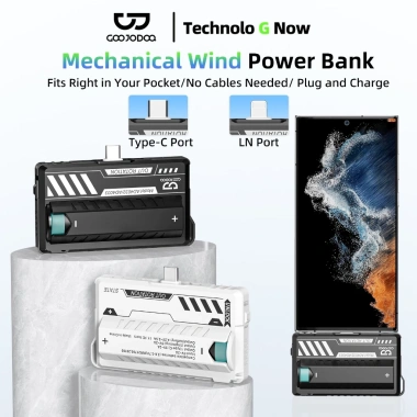 Goojodoq Power Bank 5.000-10.000mAh Đầu Kép Hai Pin Mecha Style Nhẹ, Type-C/LN, Giá chỉ 249.000₫