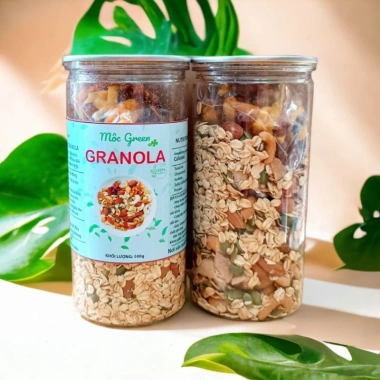 Granola Ăn Kiêng 500g - Ngũ Cốc Không Đường, 50% Yến Mạch, Vị Truyền Thống - 69k
