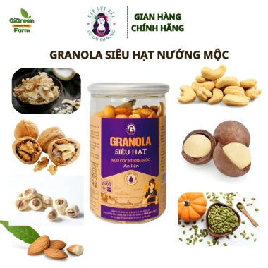 Granola bhnong Hạt Nướng Cao Cấp - Ăn Kiêng Giảm Cân, Dinh Dưỡng Hữu Cơ 169k
