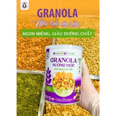 Granola Bhnong Nướng Mộc Mix Trái Cây Hữu Cơ - Không Yến Mạch, Dinh Dưỡng, Ăn Kiêng 3