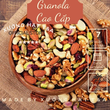 Granola cao cấp Mix Nuts 500g - Óc chó, Hạt điều, Hạt bí xanh - Giá 159.000đ