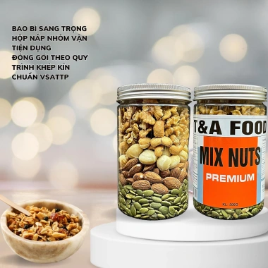 Granola cao cấp Mix Nuts 500g - Óc chó, Hạt điều, Hạt bí xanh - Giá 159.000đ