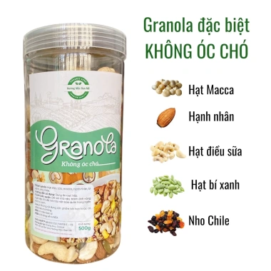 Granola Không Óc Chó O% Yến Mạch Siêu Hạt Macca 500g Giá ưu đãi 149k - Hương Mộc Food