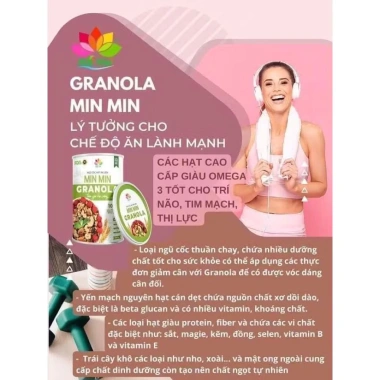 Granola Min Min 500g Ngũ Cốc Ăn Liền Lành Mạnh Bữa Phụ Gia Đình - 235k 4