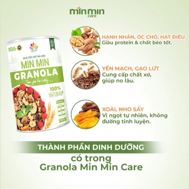 Granola Min Min 500g Ngũ Cốc Ăn Liền Lành Mạnh Bữa Phụ Gia Đình - 235k 5